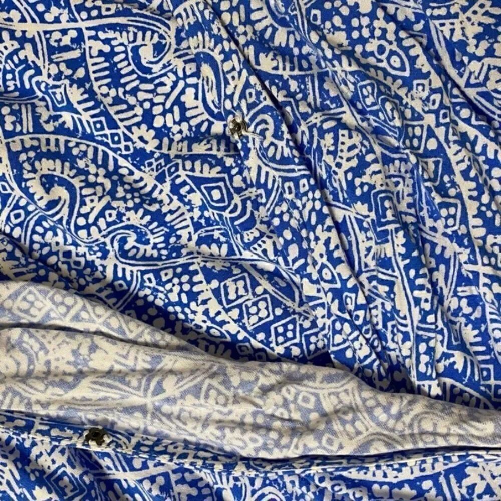 Fun Splendid Blue Print V-Neck Romper Playsuit - Picture 6 of 7